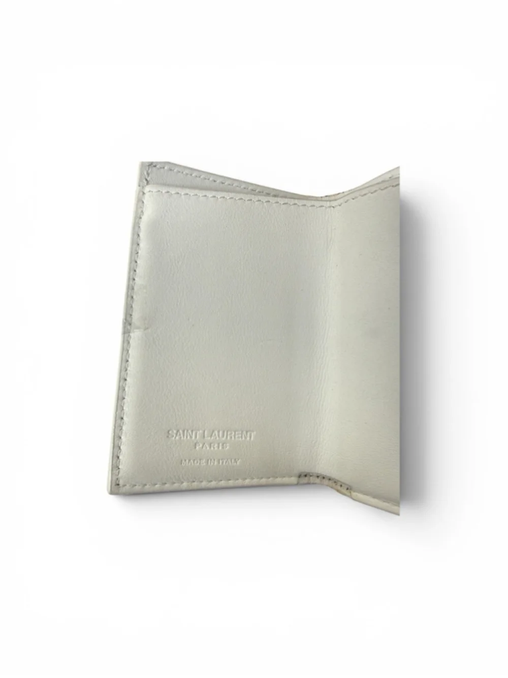 Saint Laurent Paris Zodiac Print Leather Trifold Wallet